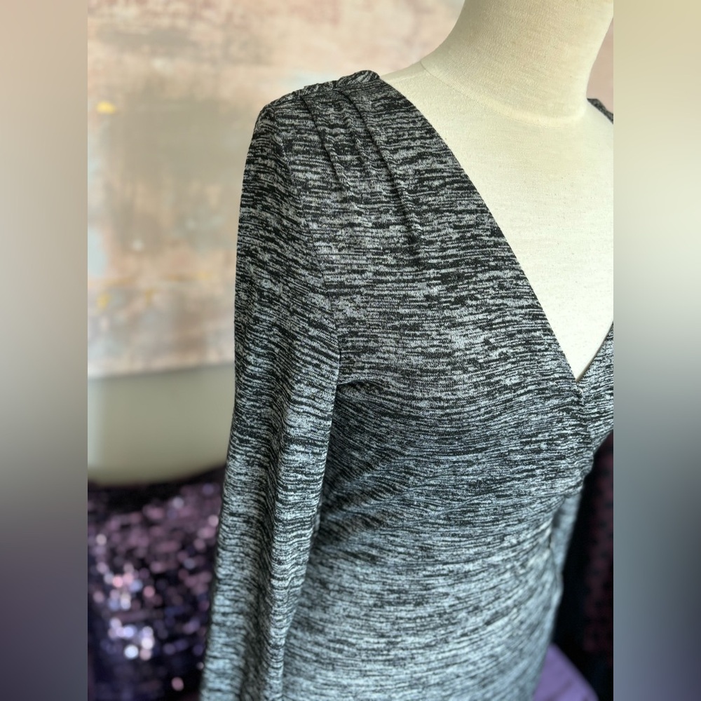 Guess by Marciano Rakel Long-Sleeve Wrap Dress‎ Two Tone Gray Size M - Picture 6 of 13